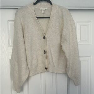 H&M Cream Button-Up Cardigan